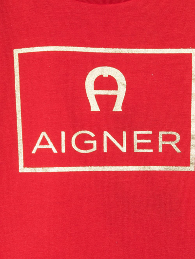 Shop Aigner Logo-print Cotton T-shirt In Red