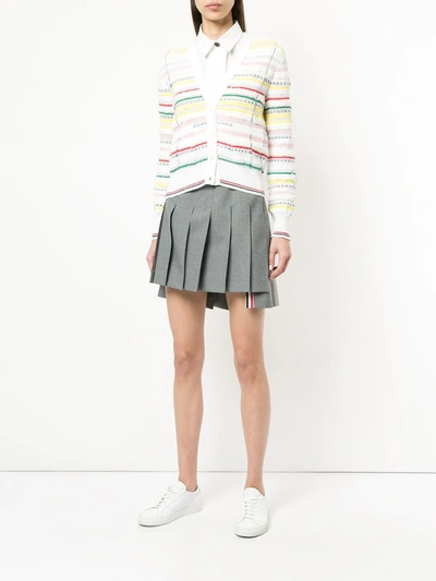 Shop Thom Browne Dropped Back Mini Pleated Skirt In Grey