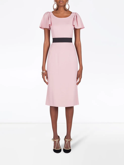 Shop Dolce & Gabbana Scallop-edge Waistband Skirt In Pink