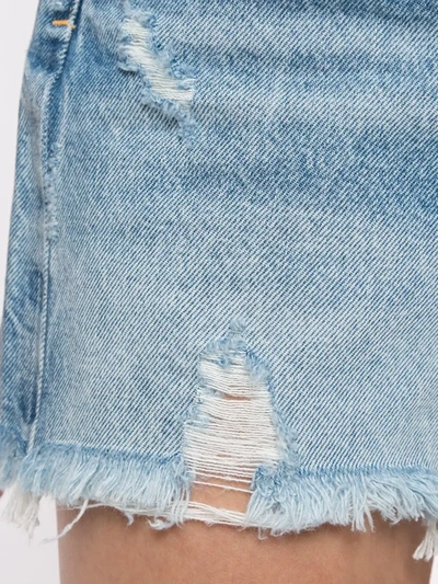 Shop Agolde Swap Meet Distressed Shorts In Blue