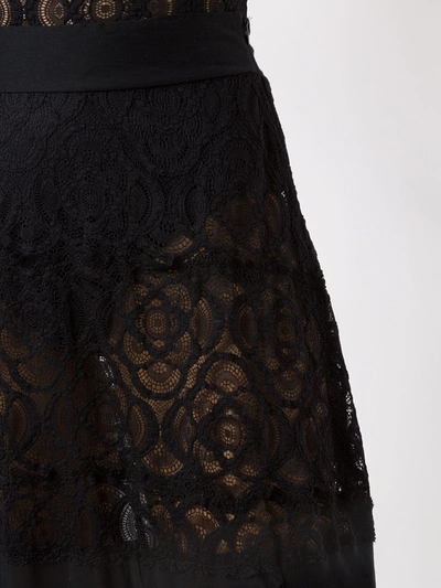 Shop Amir Slama Lace Panels Maxi Skirt In Black