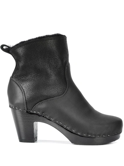 Shop No.6 5” Pull On Shearling Clog Boot In Black
