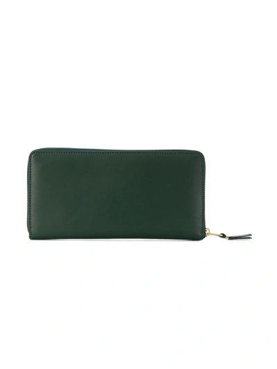 Comme Des Garçons Rectangular Zip-around Wallet In Green