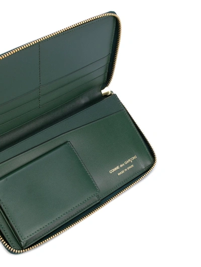 Comme Des Garçons Rectangular Zip-around Wallet In Green