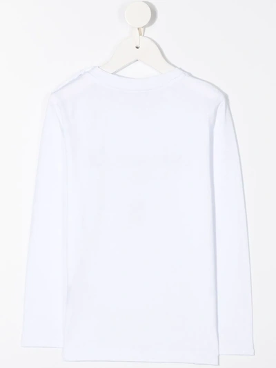 Shop Balmain Logo Sweatshirt In White