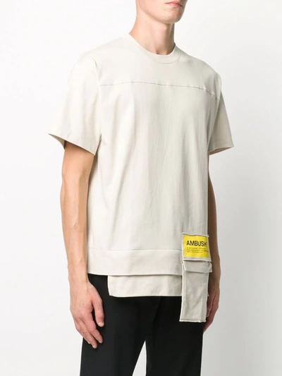 Shop Ambush Patch Pocket Cotton T-shirt In Neutrals