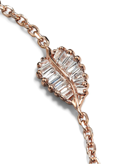 Shop Anita Ko Palm Leaf Diamond Bracelet In Pink