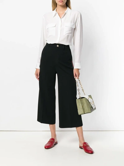 Equipment Signature Slim-fit Silk Shirt In White