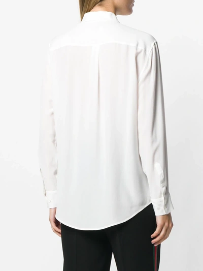 Equipment Signature Slim-fit Silk Shirt In White
