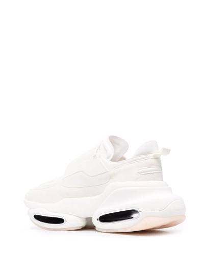 Shop Balmain B Bold Leather Sneakers In White