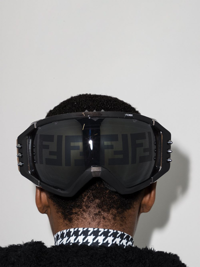 Shop Fendi Rama Ski Goggles In Schwarz