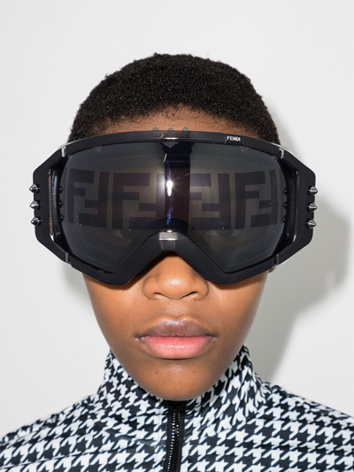 Shop Fendi Rama Ski Goggles In Schwarz