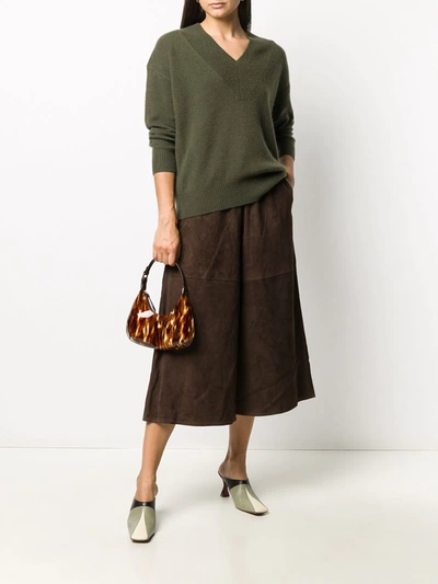 Shop Co Hose Wide Leg Trousers In Brown