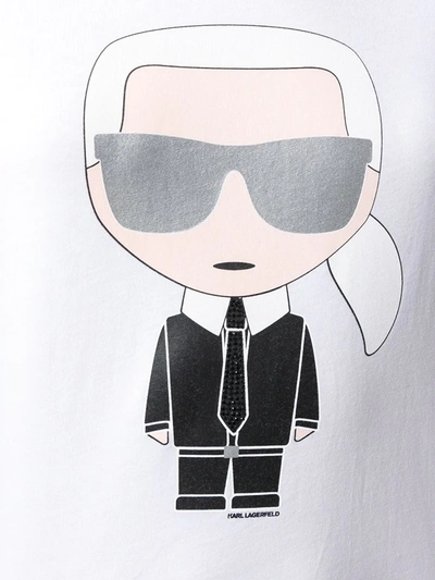 Shop Karl Lagerfeld Iconic Karl Print T-shirt In White