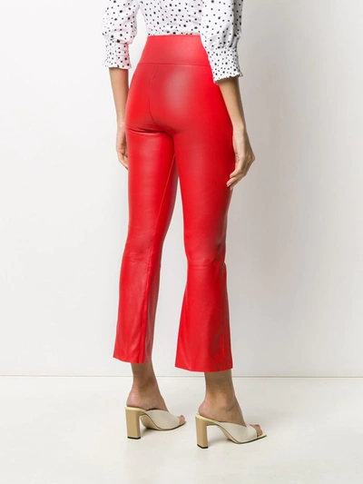 Shop Sprwmn High-waisted Cropped Trousers In Red