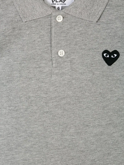 Shop Comme Des Garçons Heart Polo Shirt In Grey