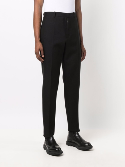 Jil Sander Wool Serge Pants W/ Zip Detail In Black | ModeSens