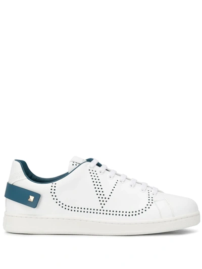 Shop Valentino Backnet Vlogo Low-top Sneakers In White
