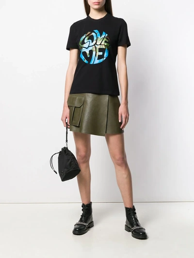 Shop Alberta Ferretti Love Me! Printed T-shirt In Black