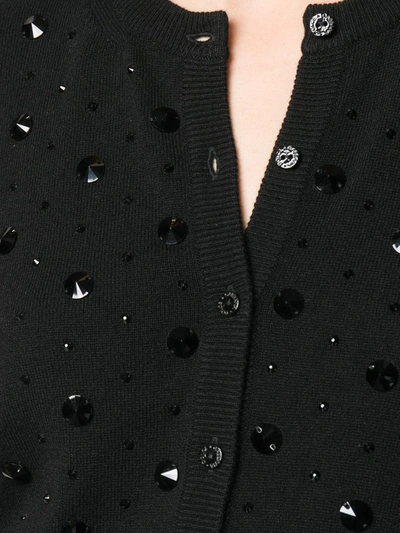 Shop Dolce & Gabbana Embellished Cashmere Cardigan In Black