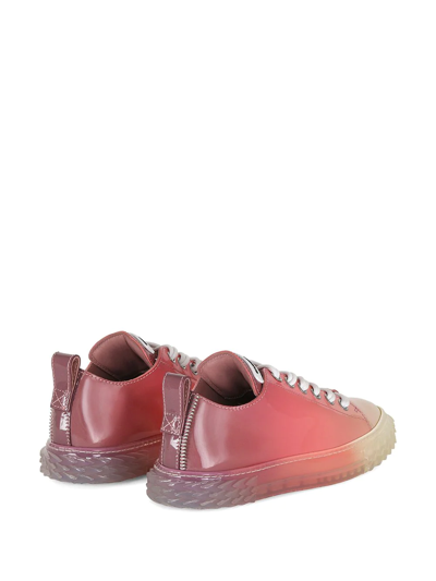 Giuseppe Zanotti Gradient-effect Patent-leather Sneakers In Pink