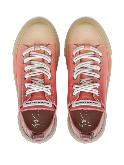 Giuseppe Zanotti Gradient-effect Patent-leather Sneakers In Pink