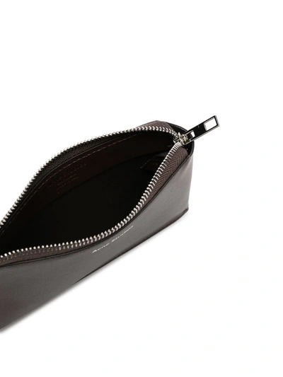 Shop Acne Studios Top Zip Leather Wallet In Brown