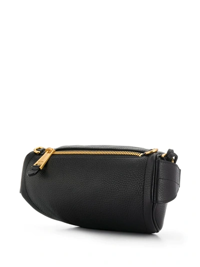 Shop Moschino Logo Leather Belt Bag In Black