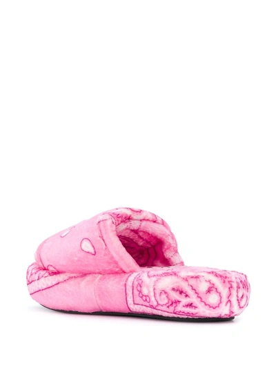 Shop Natasha Zinko Bandanna Slides In Pink