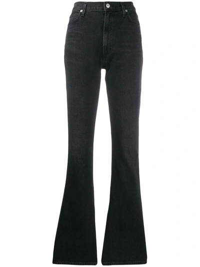 Shop Citizens Of Humanity Georgia High-rise Flared Jeans In Black