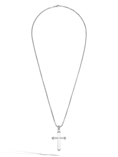 Shop John Hardy Classic Chain Cross Pendant Necklace In Silver