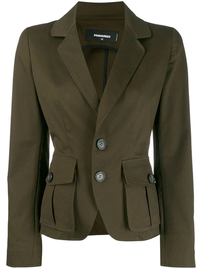 Shop Dsquared2 Classic Fitted Blazer In Green