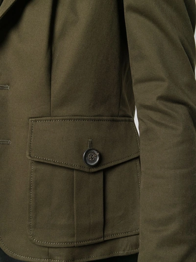 DSQUARED2 经典合身西装夹克 - 绿色