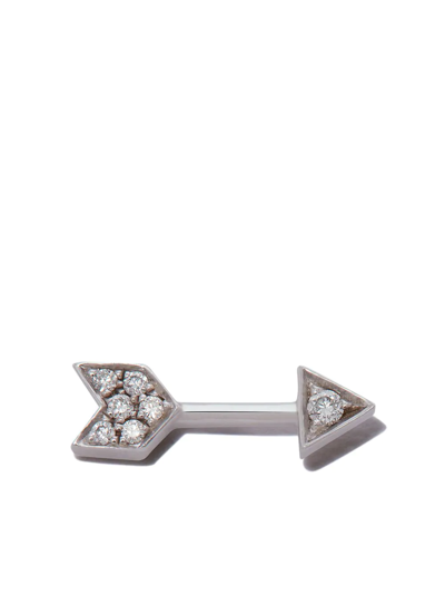 Shop Maria Tash 18kt White Gold Arrow Diamond Stud Earring