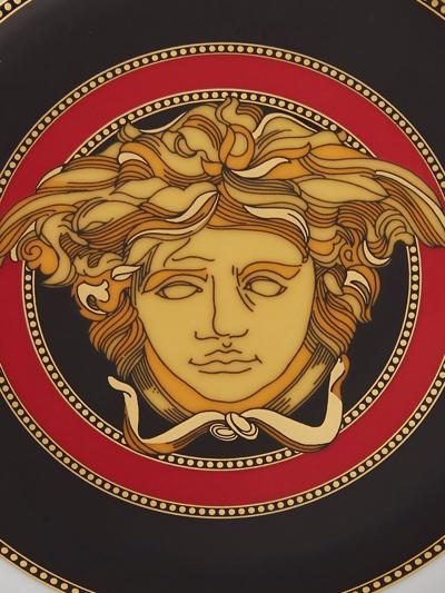 Versace Red Medusa Porcelain Dinner Plate In Schwarz