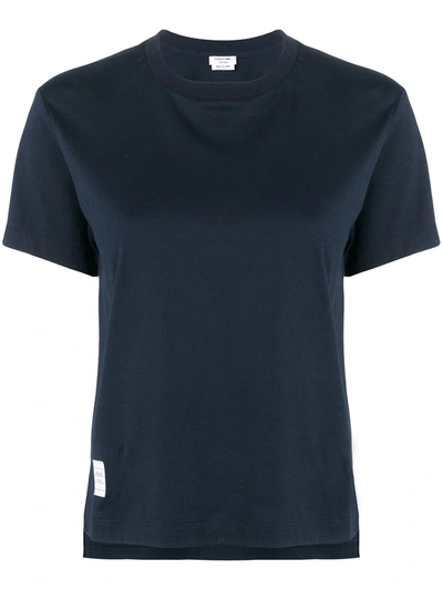 THOM BROWNE 纯色短袖 T 恤 - 蓝色