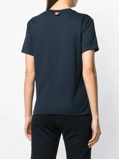 Shop Thom Browne Slide Slits Relaxed Navy Tee In Blue