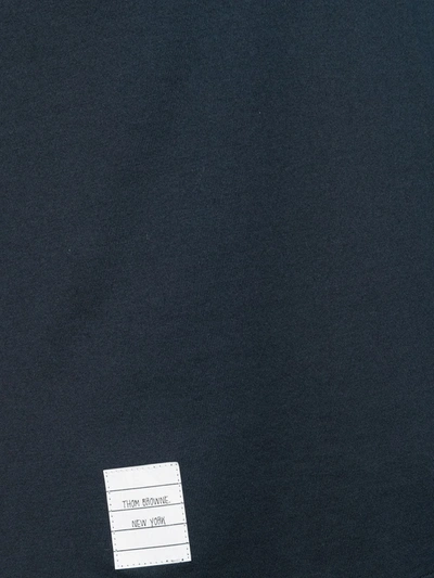 Shop Thom Browne Slide Slits Relaxed Navy Tee In Blue