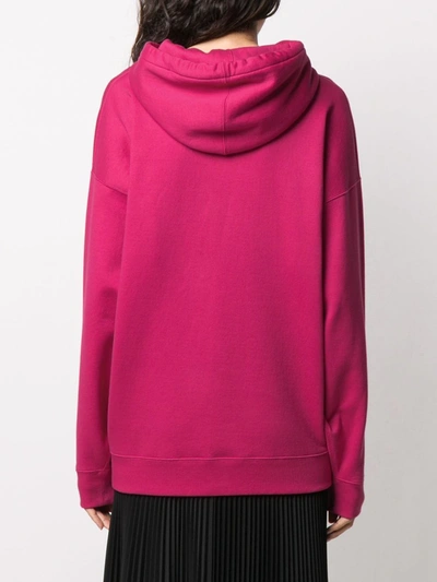 Shop Valentino Sequinned Vlogo Drawstring Hoodie In Pink
