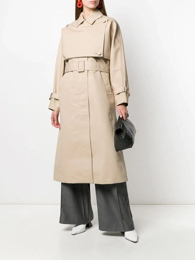 Shop Ports 1961 Belted Trench Coat In Neutrals