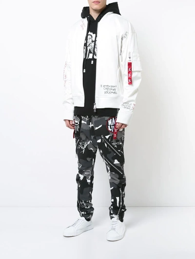 Haculla Skribble Bomber Jacket In White