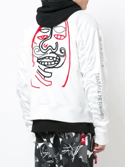 Haculla Skribble Bomber Jacket In White