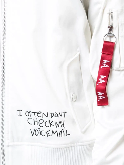 Haculla Skribble Bomber Jacket In White