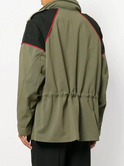 Shop Alexander Wang Panelled Field Jacket In Green