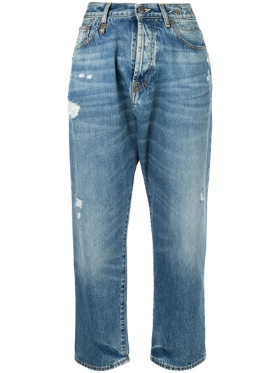 Shop R13 Bain Distressed Boyfriend Jeans In Blue