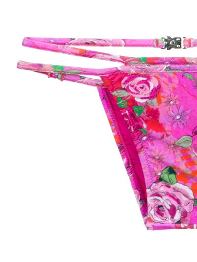 Shop Amir Slama Rose Print Bikini Set In Pink