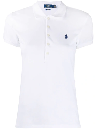Shop Polo Ralph Lauren Polo Pony-embroidered Polo Shirt In White
