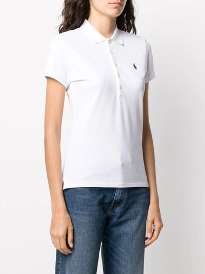 Shop Polo Ralph Lauren Polo Pony-embroidered Polo Shirt In White