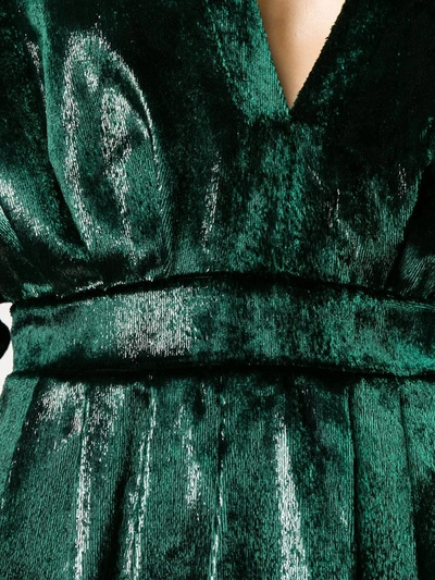 BALMAIN METALLIC FLARED DRESS - 绿色