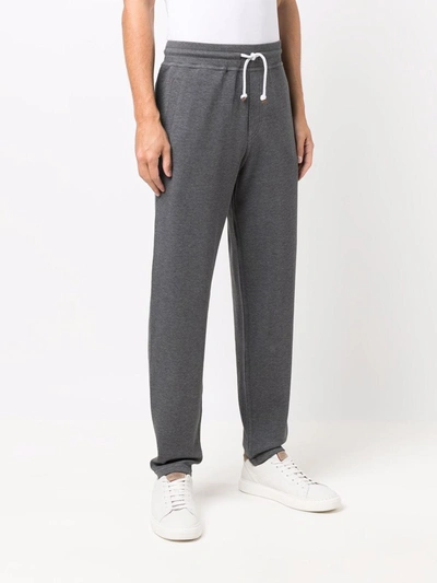 Shop Brunello Cucinelli Jersey Drawstring-waist Track Pants In Grey